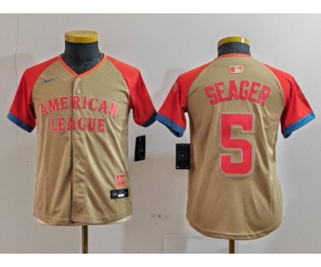 Youth Texas Rangers #5 Corey Seager Cream 2024 All Star Limited Stitched Jersey
