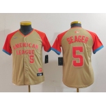 Youth Texas Rangers #5 Corey Seager Number Cream 2024 All Star Limited Stitched Jersey