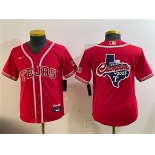 Youth Texas Rangers Team Big Logo Red 2026 City Connect Stadium Stitched Baseball Jersey