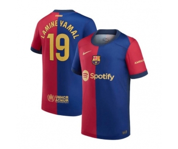 FC Barcelona #19 Lamine Yamal Nike 2024-25 Home Soccer Jersey - Printed