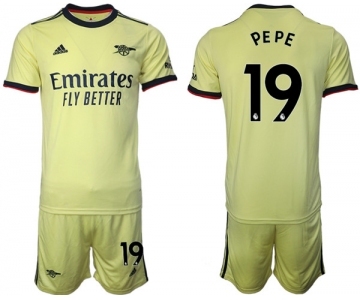 Arsenal F.C #19 Nicolas Pépé Away Soccer Jersey with Shorts1