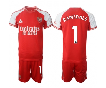Men's Arsenal F.C #1 Aaron Ramsdale Red 2025 Home Soccer Jersey Suit
