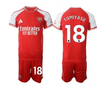 Men's Arsenal F.C #18 Takehiro Tomiyasu Red 2025 Home Soccer Jersey Suit