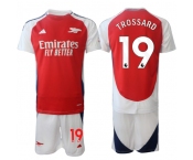 Men's Arsenal F.C #19 Leandro Trossard 2024 Red Home Soccer Jersey Suit