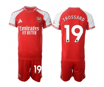 Men's Arsenal F.C #19 Leandro Trossard Red 2025 Home Soccer Jersey Suit