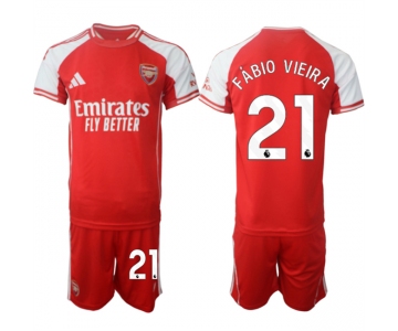 Men's Arsenal F.C #21 Fabio Vieira Red 2025 Home Soccer Jersey Suit