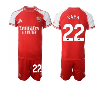 Men's Arsenal F.C #22 David Raya Red 2025 Home Soccer Jersey Suit