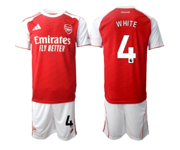 Men's Arsenal F.C #4 Ben White 2026 Red Home Soccer Jersey Suit