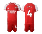 Men's Arsenal F.C #4 Ben White Red 2025 Home Soccer Jersey Suit