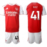 Men's Arsenal F.C #41 Declan Rice 2026 Red Home Soccer Jersey Suit