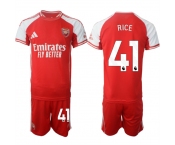 Men's Arsenal F.C #41 Declan Rice Red 2025 Home Soccer Jersey Suit