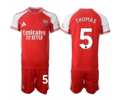 Men's Arsenal F.C #5 Thomas Red 2025 Home Soccer Jersey Suit