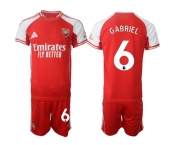 Men's Arsenal F.C #6 Gabriel Red 2025 Home Soccer Jersey Suit