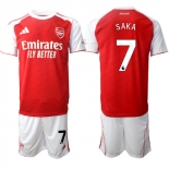 Men's Arsenal F.C #7 Bukayo Saka 2026 Red Home Soccer Jersey Suit