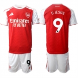Men's Arsenal F.C #9 Gabriel Jesus 2026 Red Home Soccer Jersey Suit