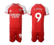 Men's Arsenal F.C #9 Gabriel Jesus Red 2025 Home Soccer Jersey Suit