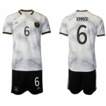 Men's Germany #6 Kimmich White Home Soccer Jersey Suit