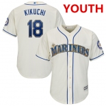 Youth Seattle Mariners 18 Yusei Kikuchi Cream Cool Base Jersey Youth Seattle Mariners 18 Yusei Kikuchi Cream Cool Base Jersey
