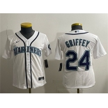 Youth Seattle Mariners #24 Ken Griffey Jr. White Cool Base Stitched Baseball Jersey Youth Seattle Mariners #24 Ken Griffey Jr. White Cool Base Stitched Baseball Jersey