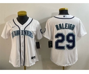 Youth Seattle Mariners #29 Cal Raleigh White Cool Base Stitched Baseball Jersey