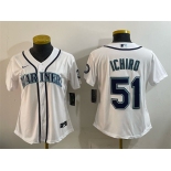 Youth Seattle Mariners #51 Ichiro Suzuki White Cool Base Stitched Baseball Jersey Youth Seattle Mariners #51 Ichiro Suzuki White Cool Base Stitched Baseball Jersey