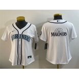 Youth Seattle Mariners Team Big Logo White Cool Base Stitched Baseball Jersey Youth Seattle Mariners Team Big Logo White Cool Base Stitched Baseball Jersey
