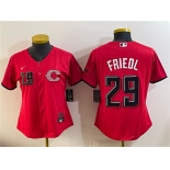 Women's Cincinnati Reds #29 TJ Friedl Red 2026 City Connect Stadium Stitched Baseball Jersey