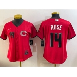 Women's Cincinnati Reds #14 Pete Rose Red 2026 City Connect Stadium Stitched Baseball Jersey Women's Cincinnati Reds #14 Pete Rose Red 2026 City Connect Stadium Stitched Baseball Jersey