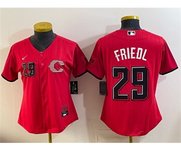 Women's Cincinnati Reds #29 TJ Friedl Red 2026 City Connect Stadium Stitched Baseball Jersey