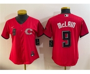 Women's Cincinnati Reds #9 Matt McLain Red 2026 City Connect Stadium Stitched Baseball Jersey Women's Cincinnati Reds #9 Matt McLain Red 2026 City Connect Stadium Stitched Baseball Jersey