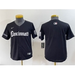 Youth Cincinnati Reds Blank Black 'Gothic Queen City Edition' Vapor Premier Limited Stitched Baseball Jersey
