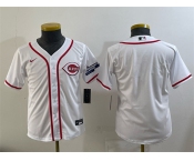 Youth Cincinnati Reds Blank White 2025 Speedway Classic Stitched Baseball Jersey Youth Cincinnati Reds Blank White 2025 Speedway Classic Stitched Baseball Jersey