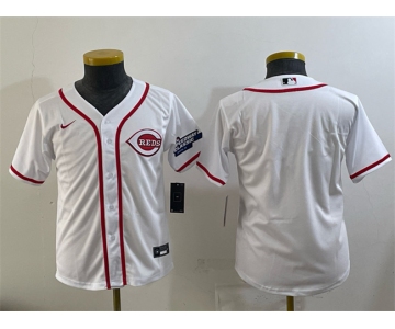 Youth Cincinnati Reds Blank White 2025 Speedway Classic Stitched Baseball Jersey