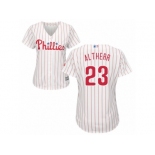 Women Majestic Philadelphia Phillies #23 Aaron Altherr Replica White Red Strip Home Cool Base MLB Jersey Women Majestic Philadelphia Phillies #23 Aaron Altherr Replica White Red Strip Home Cool Base MLB Jersey