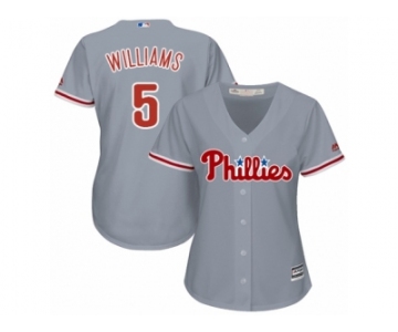 Women Majestic Philadelphia Phillies #5 Nick Williams Authentic Grey Road Cool Base MLB Jersey