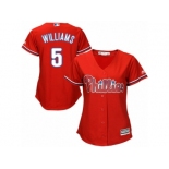 Women Majestic Philadelphia Phillies #5 Nick Williams Authentic Red Alternate Cool Base MLB Jersey Women Majestic Philadelphia Phillies #5 Nick Williams Authentic Red Alternate Cool Base MLB Jersey