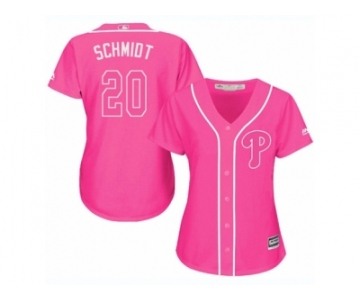 Women's Majestic Philadelphia Phillies #20 Mike Schmidt Authentic Pink Fashion Cool Base MLB Jersey