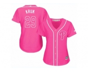 Women's Majestic Philadelphia Phillies #29 John Kruk Replica Pink Fashion Cool Base MLB Jersey Women's Majestic Philadelphia Phillies #29 John Kruk Replica Pink Fashion Cool Base MLB Jersey
