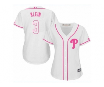 Women's Majestic Philadelphia Phillies #3 Chuck Klein Replica White Fashion Cool Base MLB Jersey