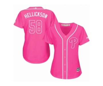 Women's Majestic Philadelphia Phillies #58 Jeremy Hellickson Replica Pink Fashion Cool Base MLB Jersey