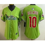 Women's Philadelphia Phillies #10 JT Realmuto Light Green Fashion Cool Base Jersey