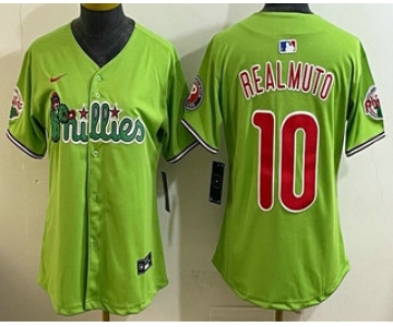 Women's Philadelphia Phillies #10 JT Realmuto Light Green Fashion Cool Base Jersey