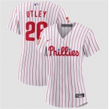 Women's Philadelphia Phillies #26 Chase Utley White 2026 Cool Base Stitched Jersey Women's Philadelphia Phillies #26 Chase Utley White 2026 Cool Base Stitched Jersey