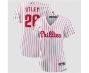 Women's Philadelphia Phillies #26 Chase Utley White 2026 Cool Base Stitched Jersey Women's Philadelphia Phillies #26 Chase Utley White 2026 Cool Base Stitched Jersey