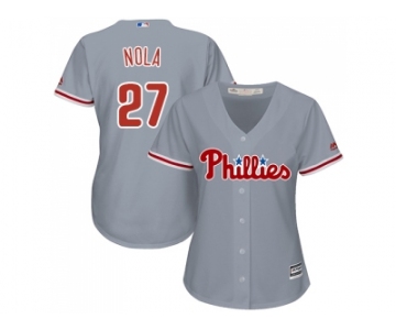 Women's Philadelphia Phillies #27 Aaron Nola Grey Road Stitched MLB Jersey