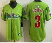 Women's Philadelphia Phillies #3 Bryce Harper Light Green Fashion Cool Base Jersey Women's Philadelphia Phillies #3 Bryce Harper Light Green Fashion Cool Base Jersey