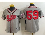 Women's Philadelphia Phillies #59 Jhoan Duran Gray 2026 Field of Dreams Stadium Stitched Baseball Jersey Women's Philadelphia Phillies #59 Jhoan Duran Gray 2026 Field of Dreams Stadium Stitched Baseball Jersey