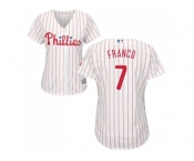 Women's Philadelphia Phillies #7 Maikel Franco White(Red Strip) Home Stitched MLB Jersey Women's Philadelphia Phillies #7 Maikel Franco White(Red Strip) Home Stitched MLB Jersey