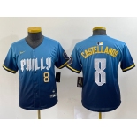 Women's Philadelphia Phillies #8 Nick Castellanos Blue 2024 City Connect Limited Stitched Jersey