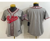 Women's Philadelphia Phillies Blank Gray 2026 Field of Dreams Stadium Stitched Baseball Jersey Women's Philadelphia Phillies Blank Gray 2026 Field of Dreams Stadium Stitched Baseball Jersey
